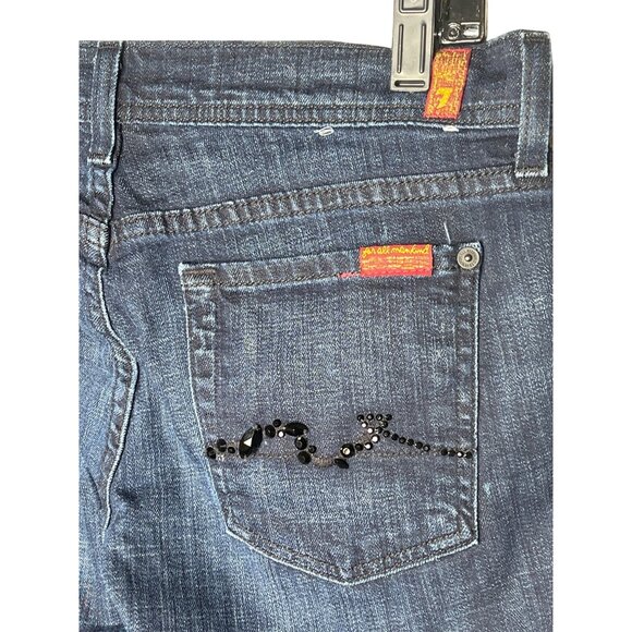 7 For All Mankind Jeans Womens Size 28 Small Rocker Bootcut Denim Pants Blue - Picture 9 of 12